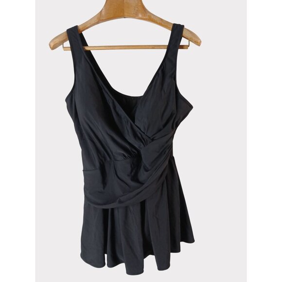 Miraclesuit Other - Womens Miraclesuit Black Wrap Style Swimdress Swimsuit Size 22W 22 W V Neck Plus